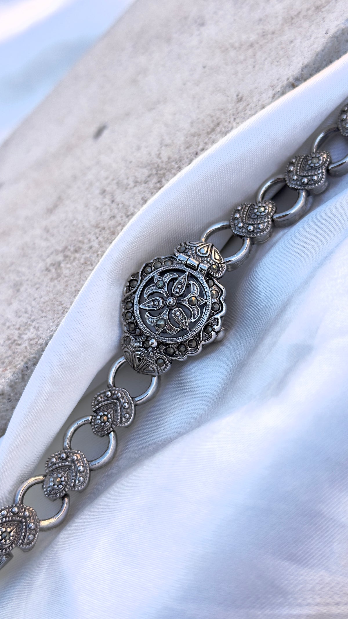 Art Deco Peek-a-boo watch - Marcasite