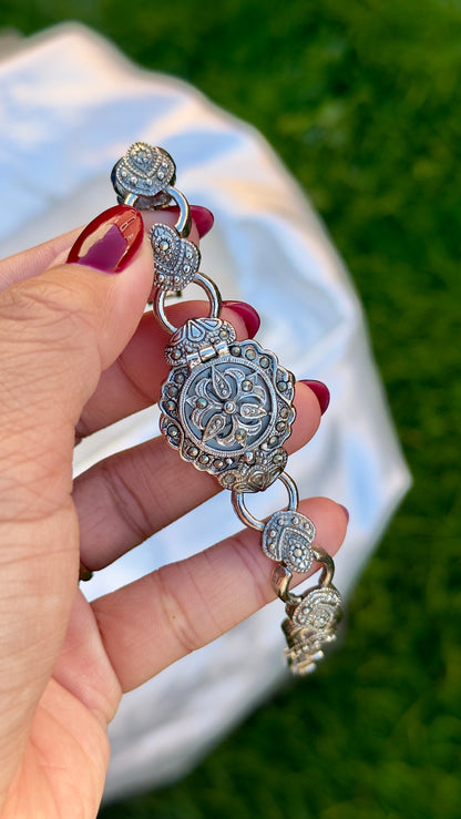 Art Deco Peek-a-boo watch - Marcasite