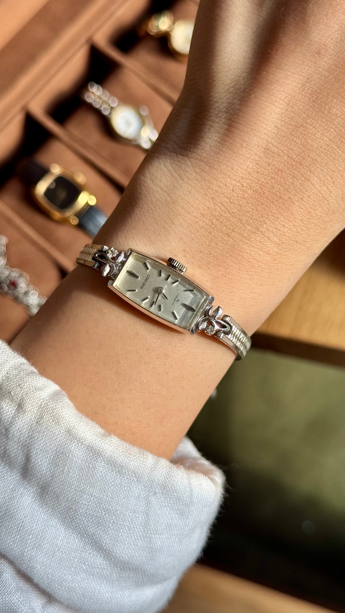 Super Rare 1960s Seiko vintage watch - white gold plated