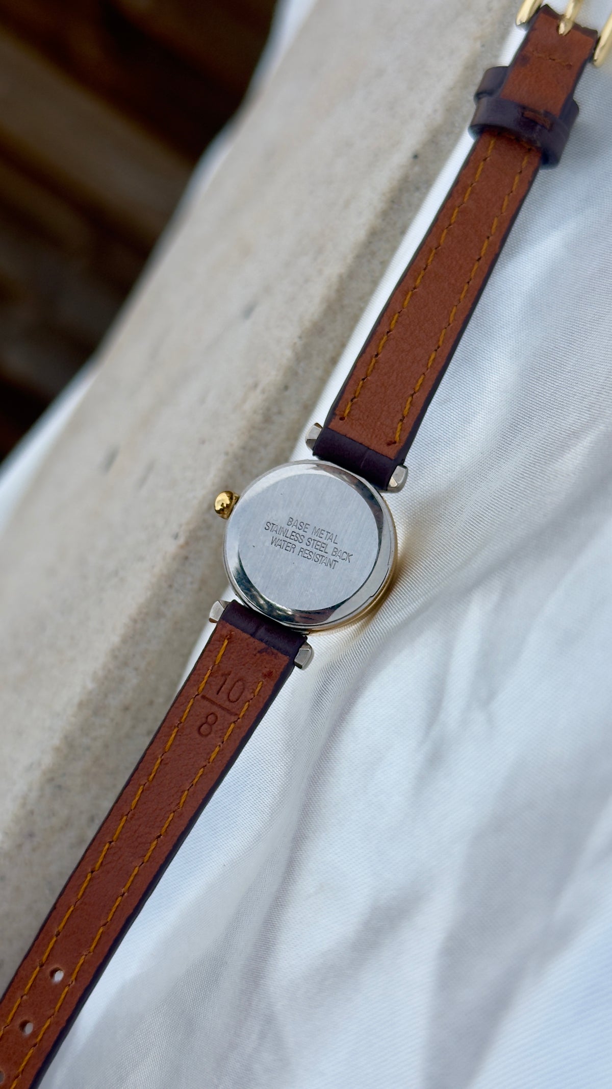 Vintage 1990s Citizen Pola Watch - Two-toned Case, Genuine Handmade Leather