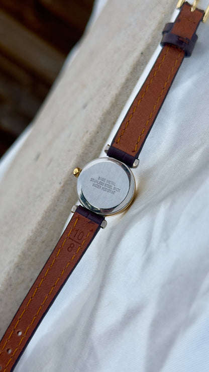 Vintage 1990s Citizen Pola Watch - Two-toned Case, Genuine Handmade Leather