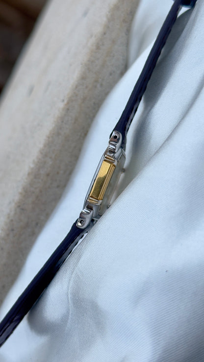 Vintage 1985 Citizen Exceed Watch Ultra Thin - Gold Plated Case, Genuine Handmade Leather