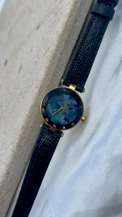 Elnard Art Deco Opal Watch 1990s - Handmade genuine leather