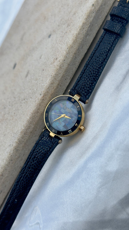 Elnard Art Deco Opal Watch 1990s - Handmade genuine leather