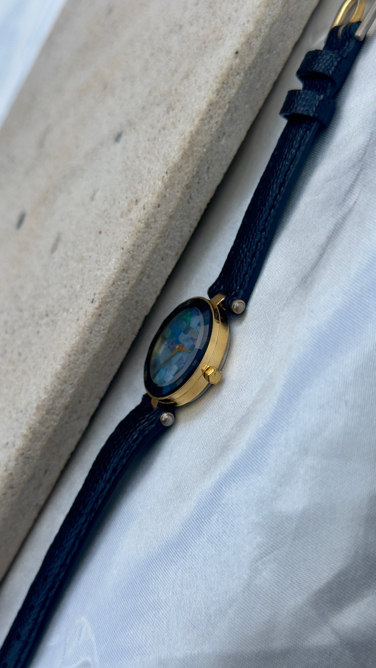 Elnard Art Deco Opal Watch 1990s - Handmade genuine leather