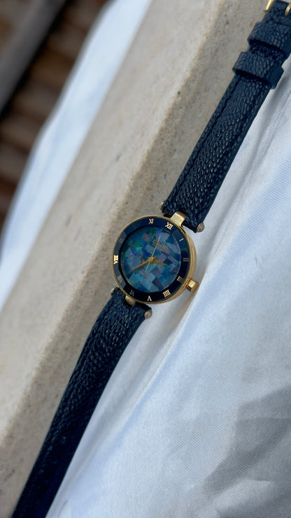 Elnard Art Deco Opal Watch 1990s - Handmade genuine leather