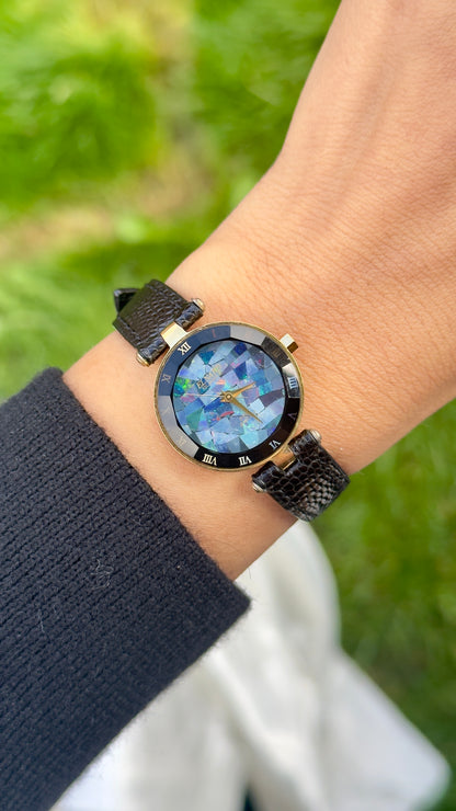 Elnard Art Deco Opal Watch 1990s - Handmade genuine leather