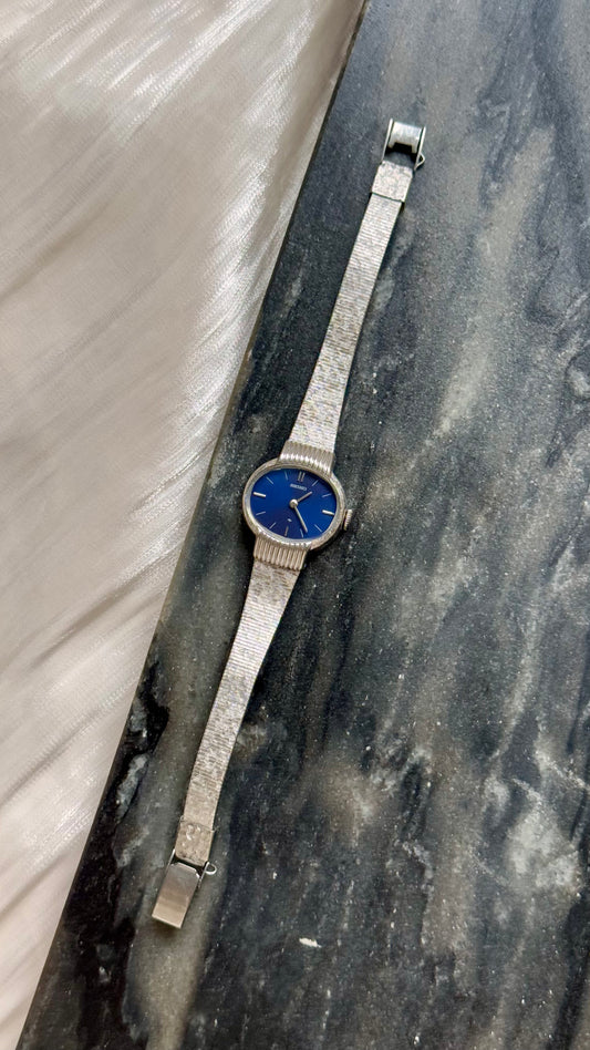 1970s Seiko Manual Wind Watch, White Gold Plated