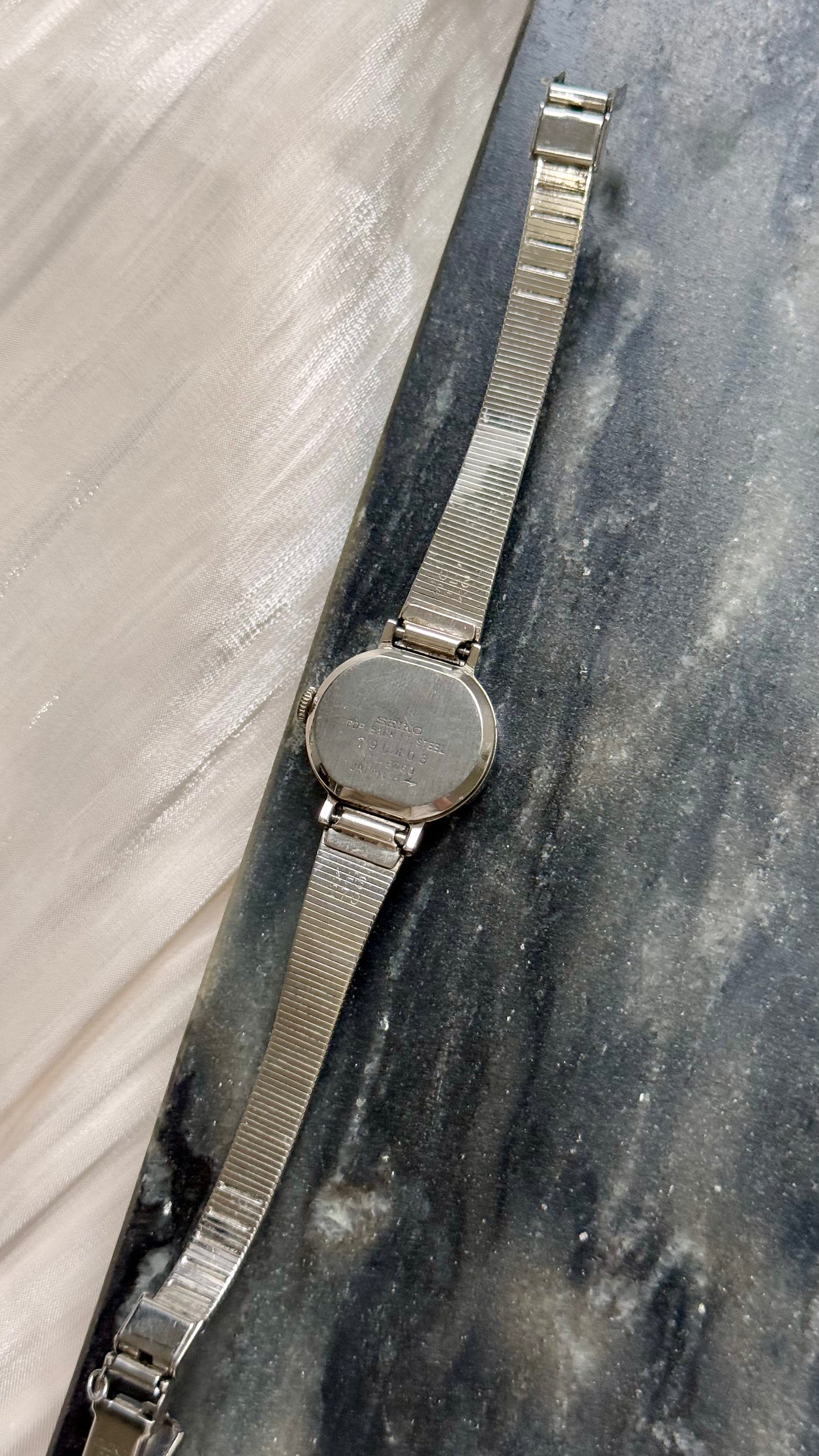 1970s Seiko Manual Wind Watch, White Gold Plated