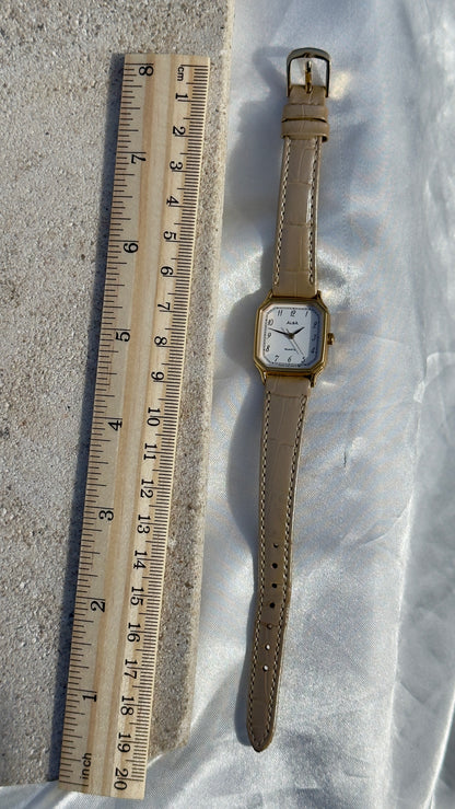 Vintage 1996 Seiko Alba Watch - Gold Plated Case, Genuine Leather