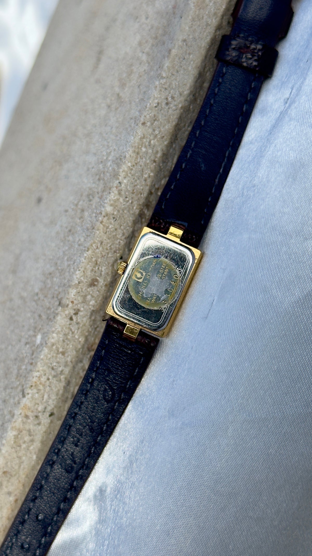 Vintage 1980s Charles Jourdan Paris Watch - Gold Plated Case, Genuine Handmade Leather