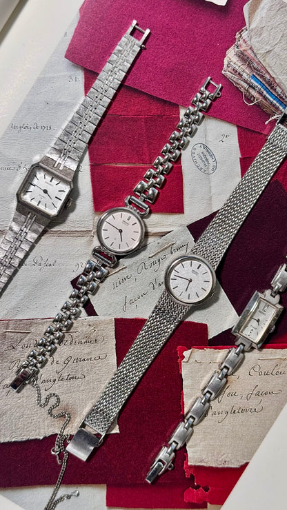 Seiko Silver Tone Vintage Watch Collection -  Clean Girl Aesthetic