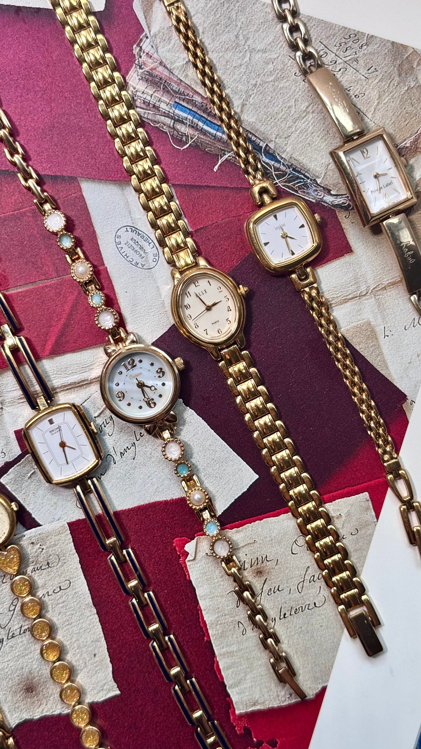 Dainty Gold Tone Watch Collection 1990s
