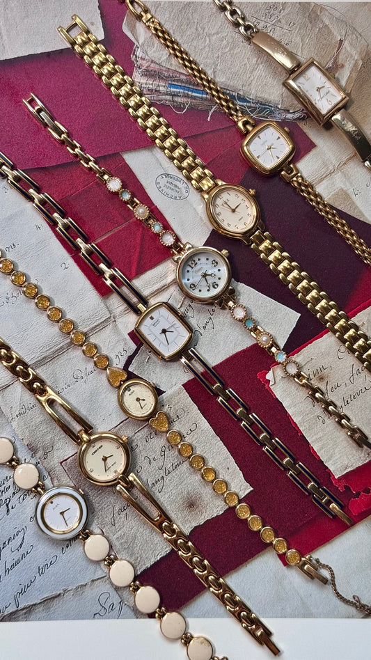 Dainty Gold Tone Watch Collection 1990s