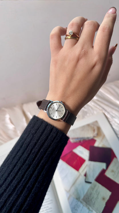 Vintage Seiko Watch 1989, Octagonal Case With Handmade Genuine Leather