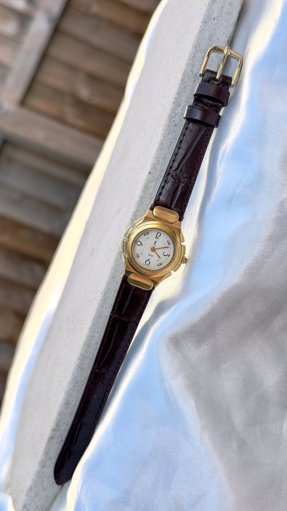 Yves Saint Laurent "Paris After Hours" vintage watch (YSL) 1995 - Bespoke genuine leather