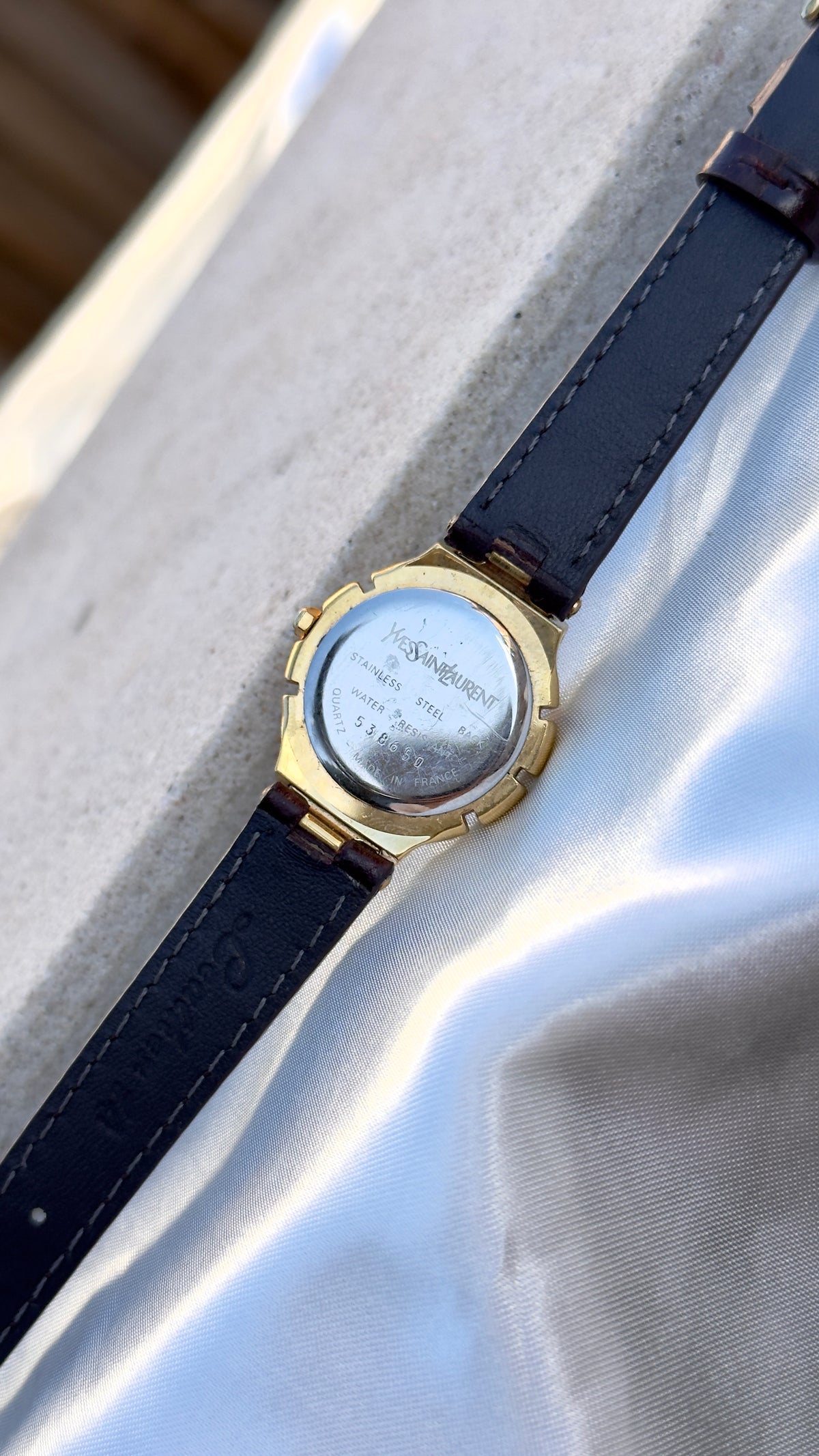 Yves Saint Laurent "Paris After Hours" vintage watch (YSL) 1995 - Bespoke genuine leather