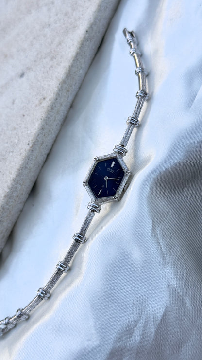 Ultra Rare Seiko Octagon Deep Blue Dial Vintage Watch 1989