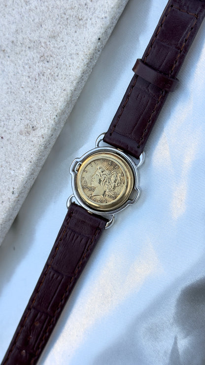 Vintage Orient 2-Sided Watch | 1923 Peace Dollar Inspired Coin