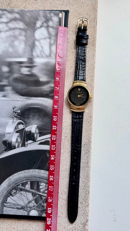 Louis Féraud vintage watch - gold plated with black dial
