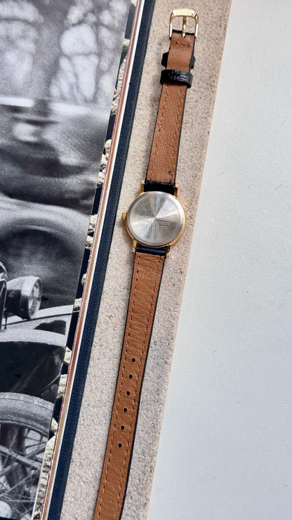 Louis Féraud vintage watch - gold plated with black dial