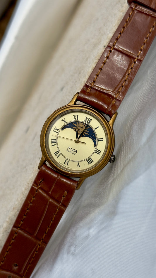 Super Rare Vintage Seiko Alba Watch- Moon Calendar