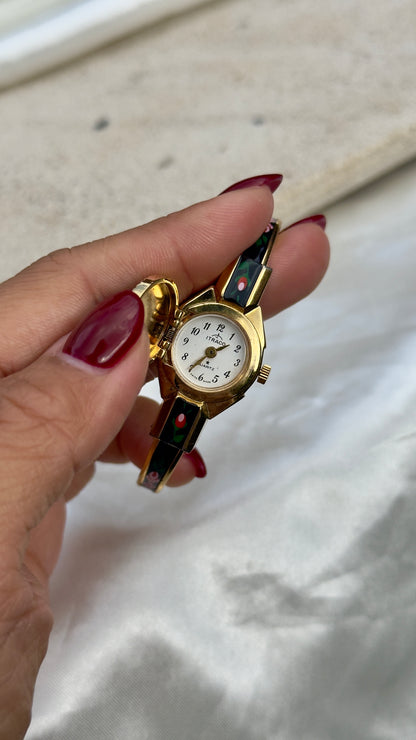 Art Deco Itraco Peekaboo vintage watch - hand painted bangle
