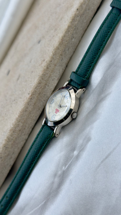 Vintage 1990s Anna Sui Watch - Green Leather