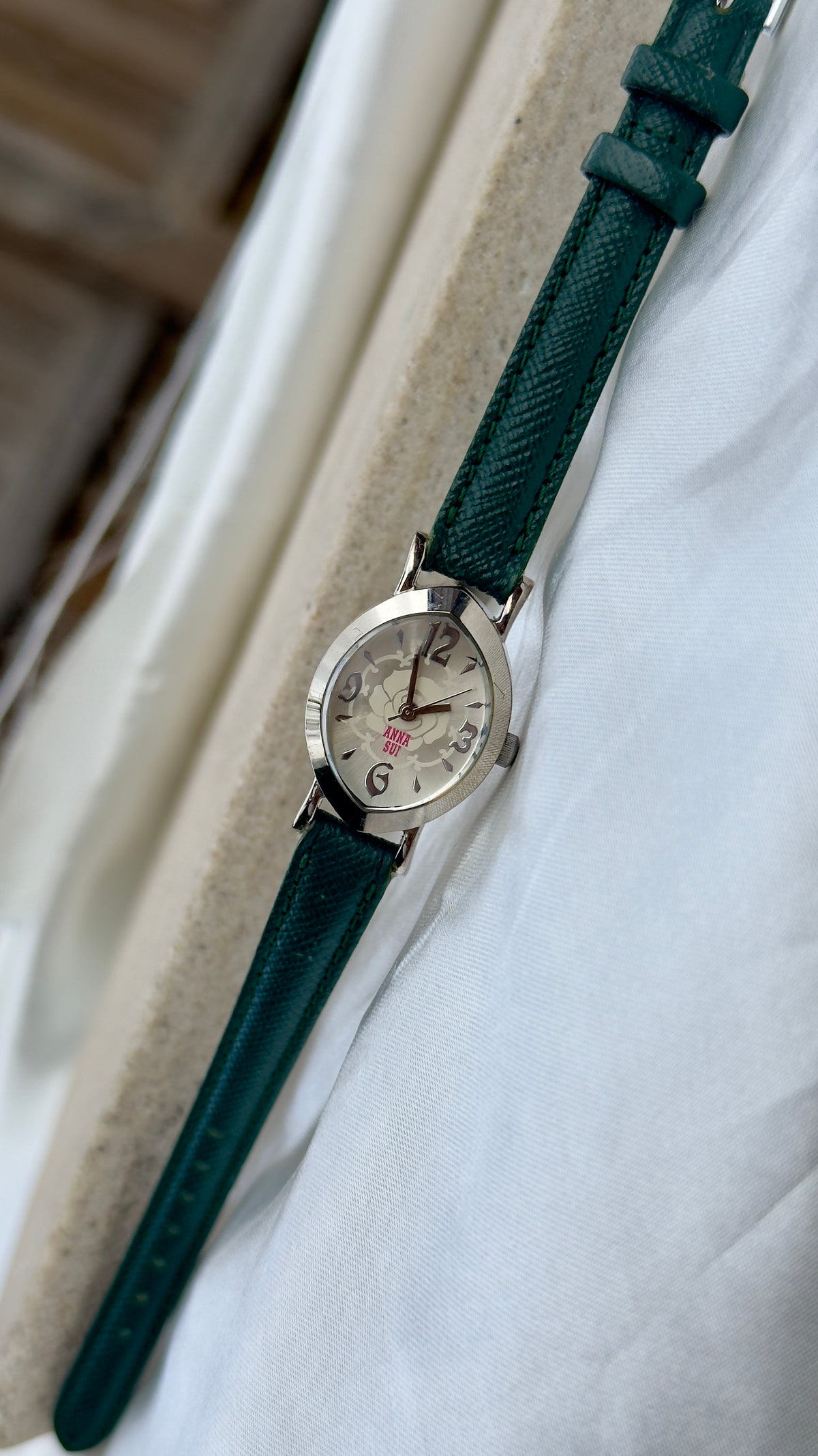 Vintage 1990s Anna Sui Watch - Green Leather