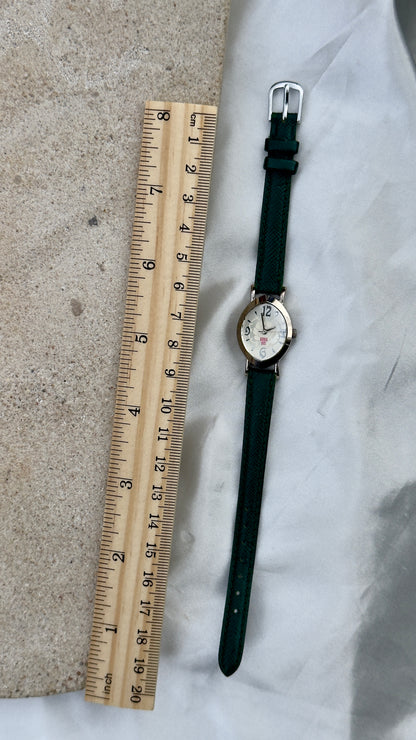 Vintage 1990s Anna Sui Watch - Green Leather