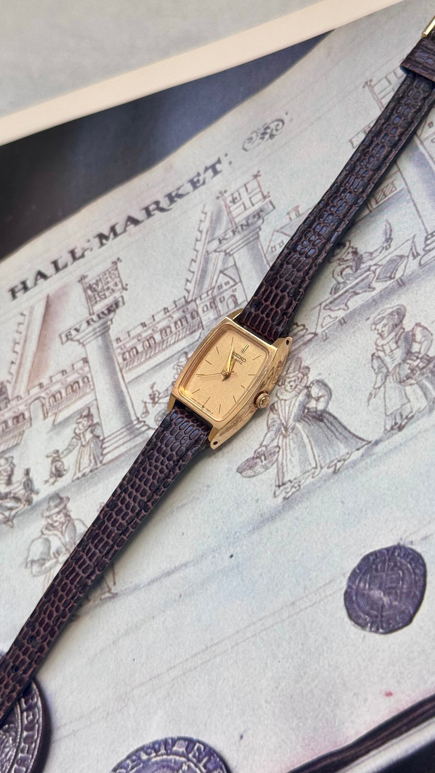 Vintage Seiko 1996 Watch - Gold Plated, Original Leather