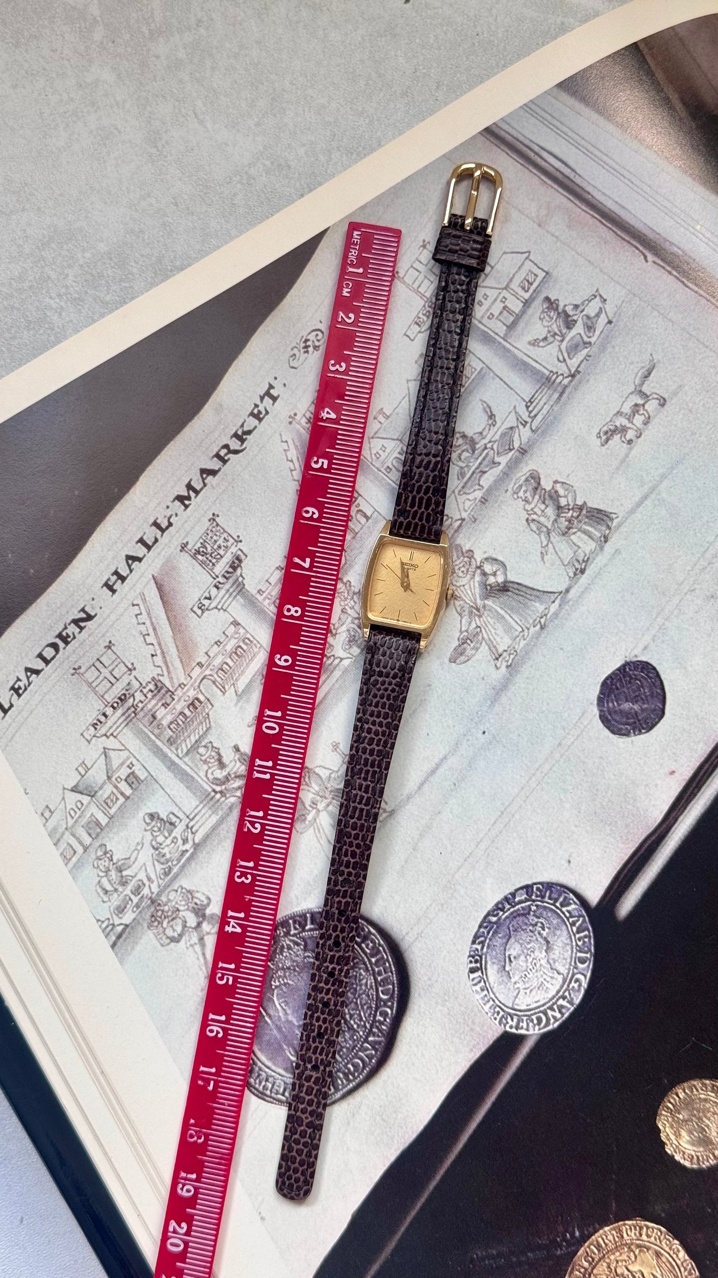 Vintage Seiko 1996 Watch - Gold Plated, Original Leather