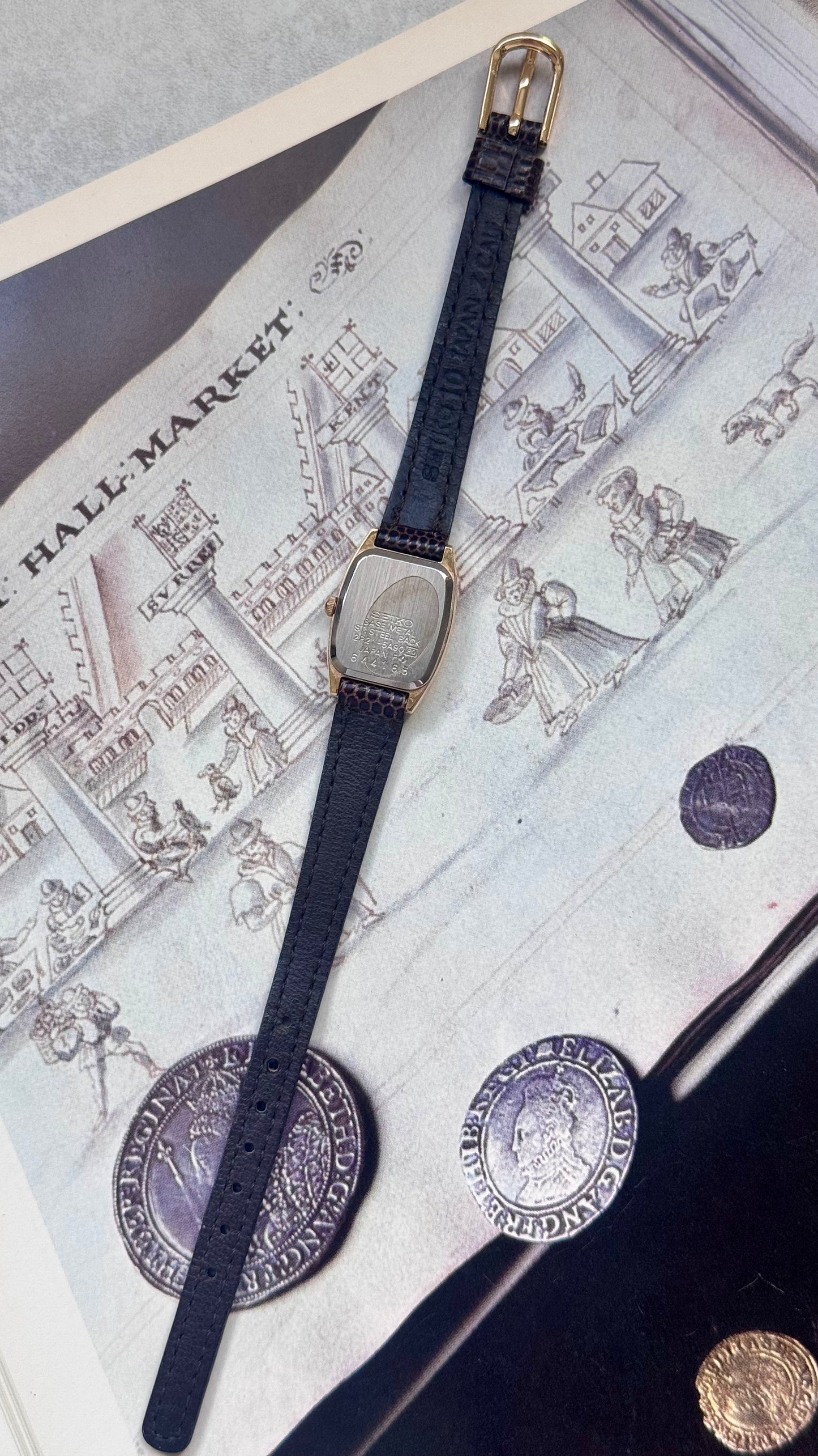 Vintage Seiko 1996 Watch - Gold Plated, Original Leather