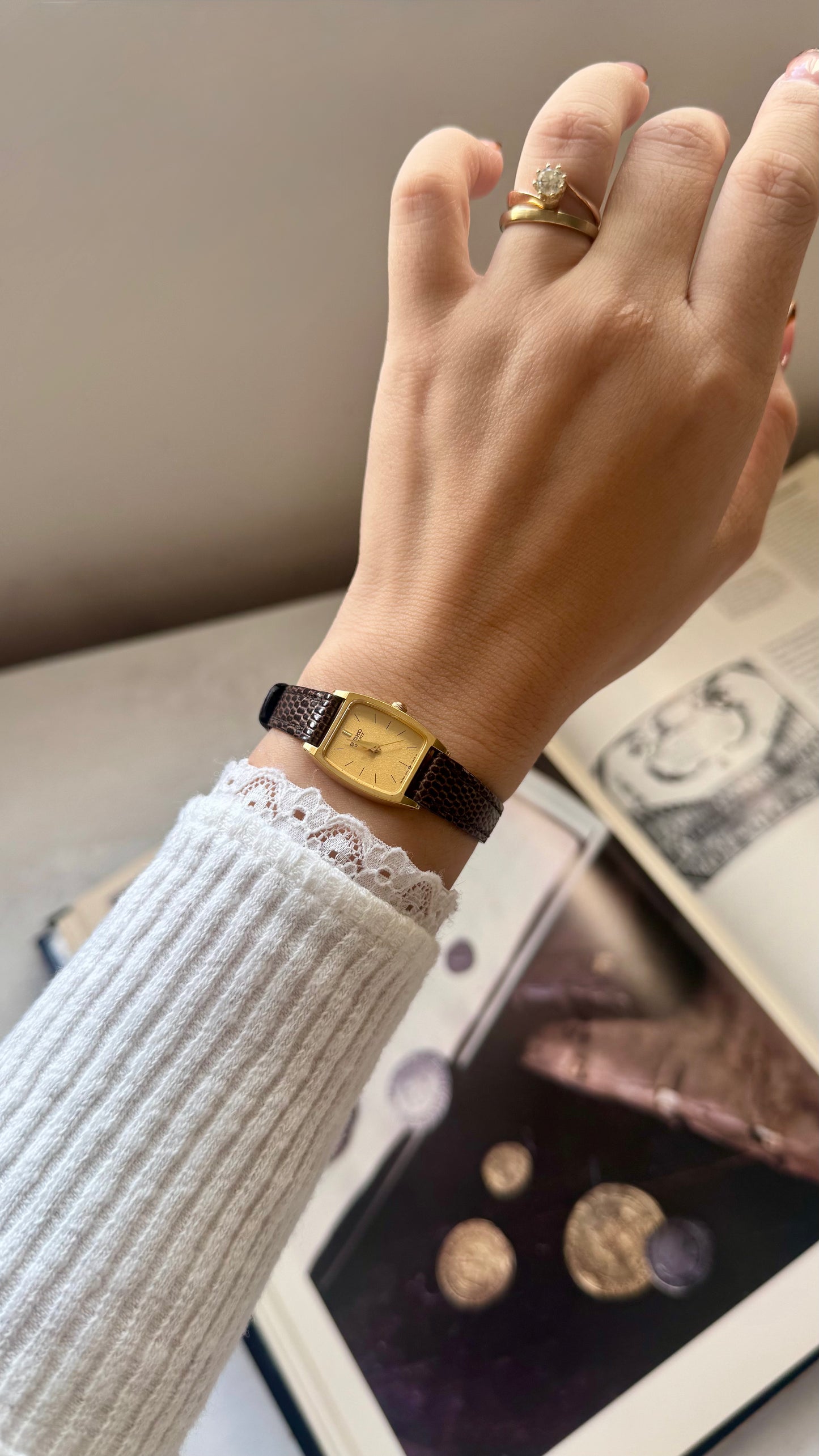 Vintage Seiko 1996 Watch - Gold Plated, Original Leather