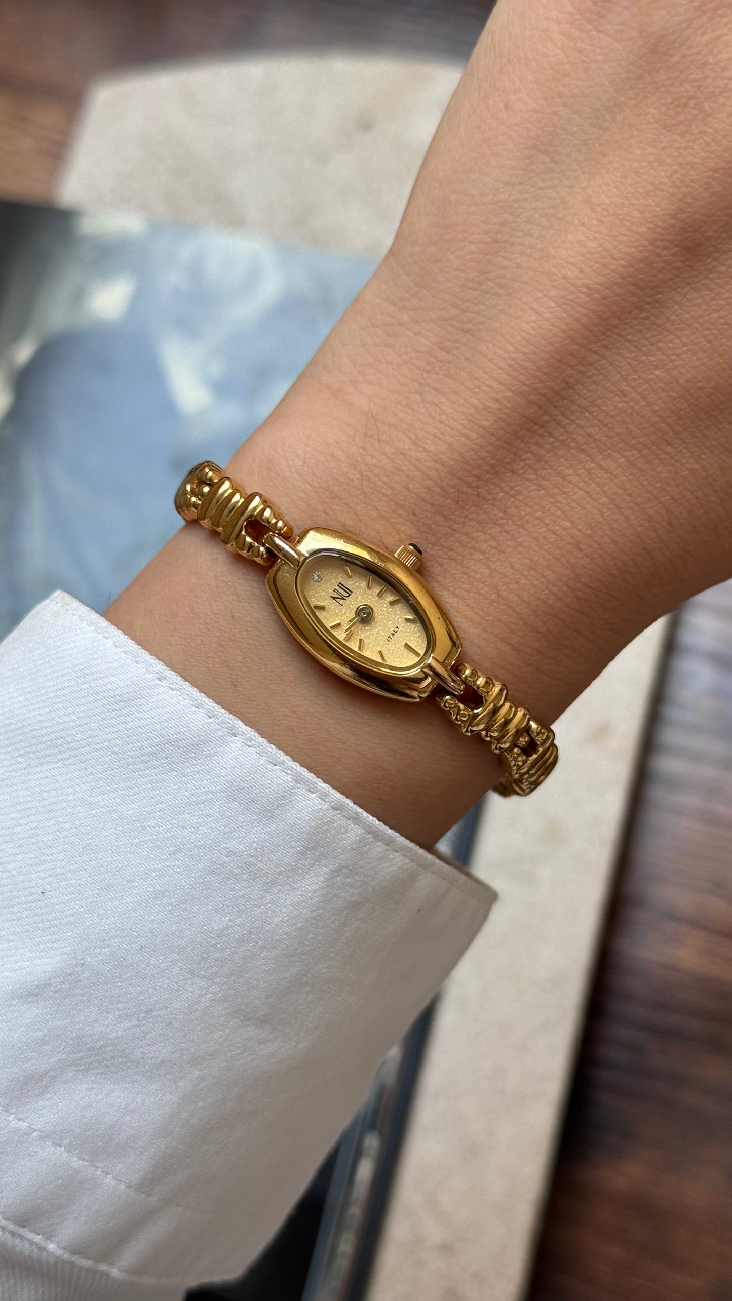 NUI Italy Vintage Watch 1990s, gold plated