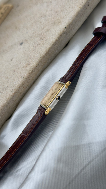 Vintage Seiko Exceline Women's Tank Watch 1985 - Gold Plated, Mint Condition