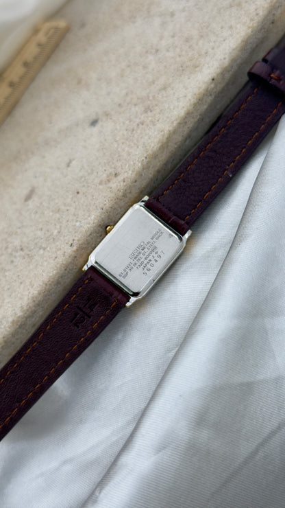 Vintage Seiko Exceline Women's Tank Watch 1985 - Gold Plated, Mint Condition