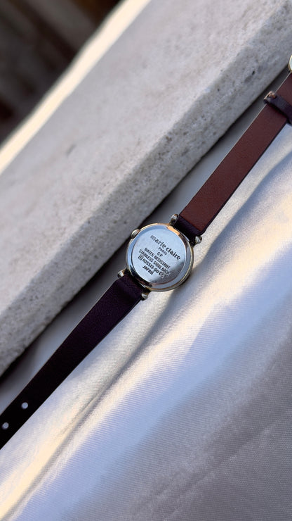 Marie Claire Vintage Watch 1990s - Bespoke Leather, Gold Plated