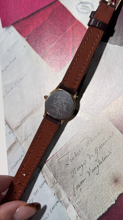 Vintage Seiko Exceline 1994 Watch - 30 Micron Gold Plated, Champaign Dial, Bespoke Leather