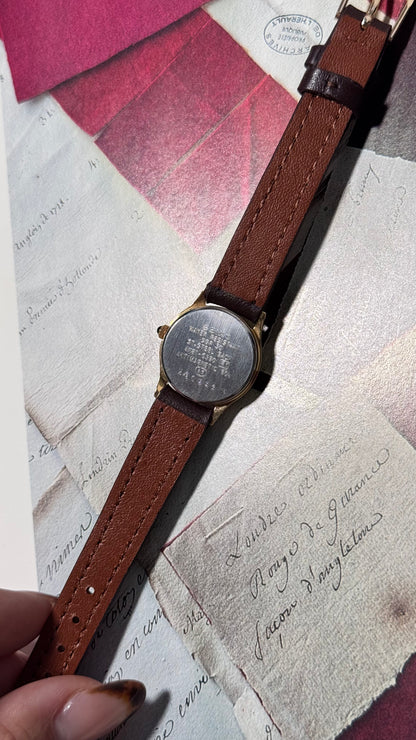 Vintage Seiko Exceline 1994 Watch - 30 Micron Gold Plated, Champaign Dial, Bespoke Leather