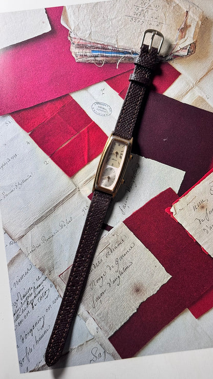 Vintage Citizen Noevir Dual Time Watch, Bespoke Leather