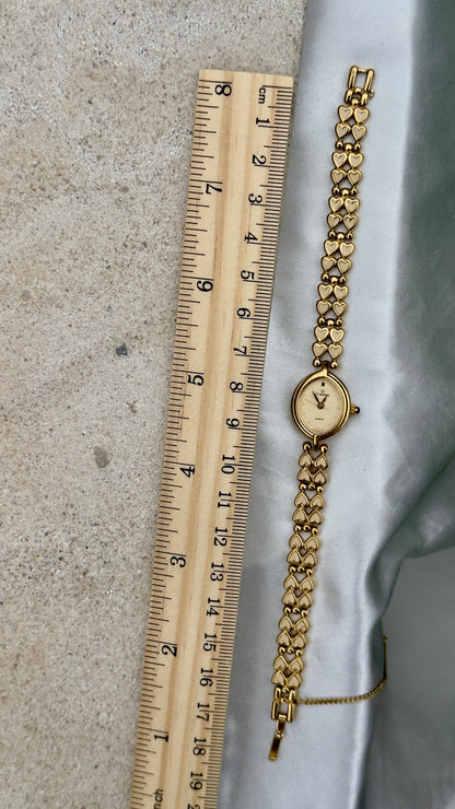 Claudia Vintage Watch 1991 - Enameled Heart Bracelet