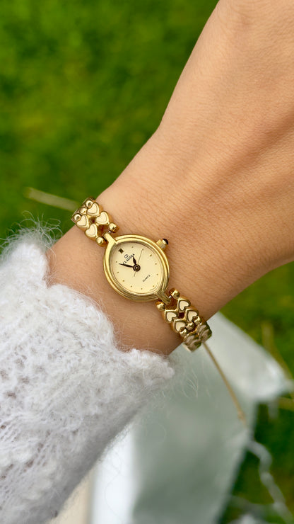 Claudia Vintage Watch 1991 - Enameled Heart Bracelet