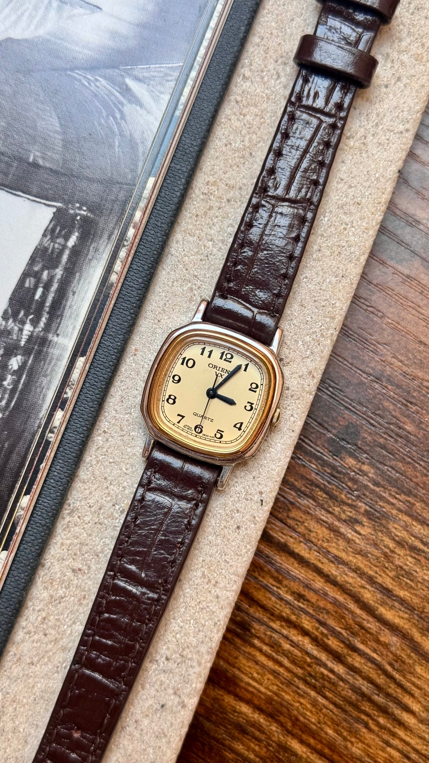 ORIENT VX Vintage Watch 1980s - White gold and gold plated