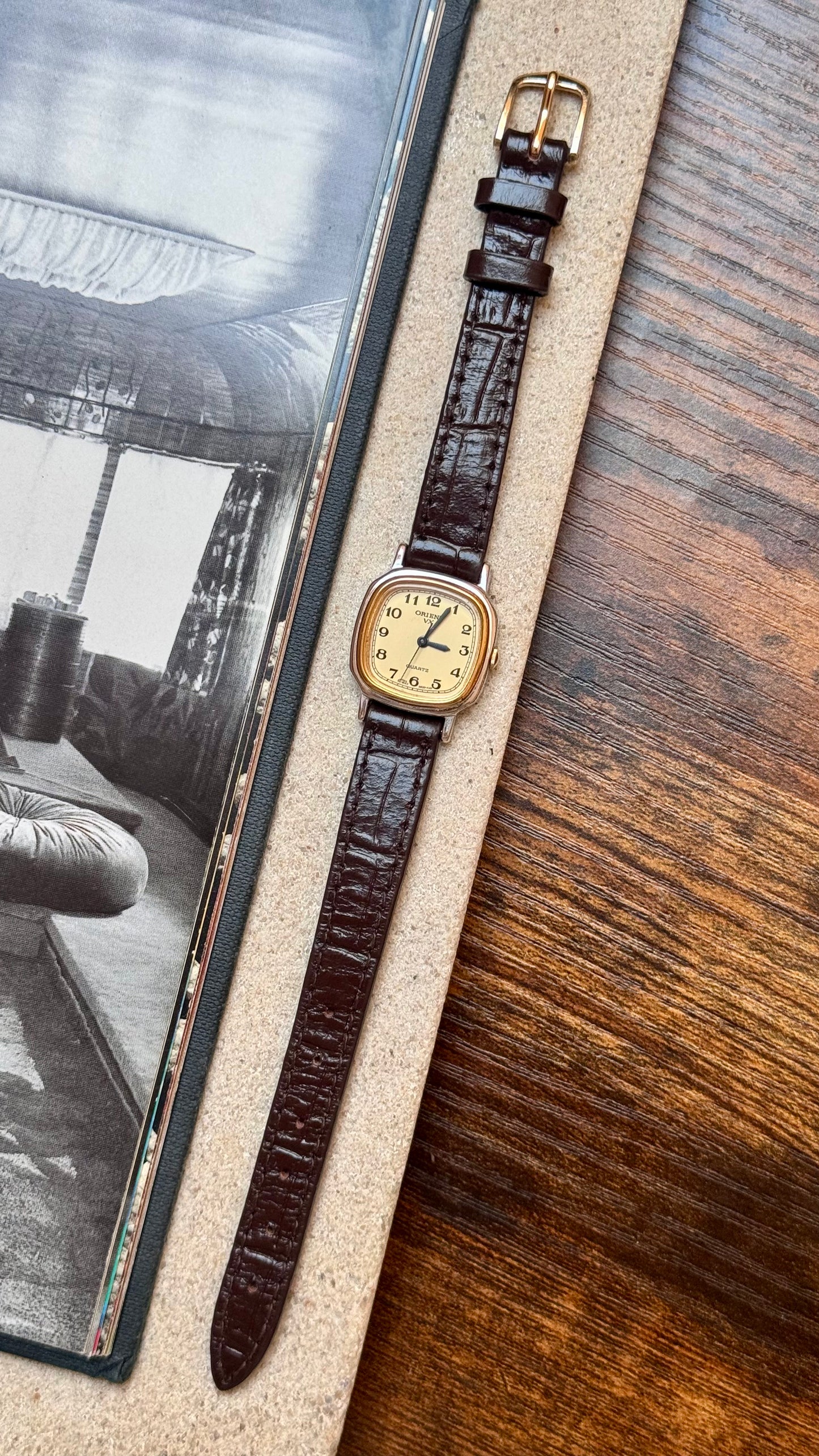 ORIENT VX Vintage Watch 1980s - White gold and gold plated