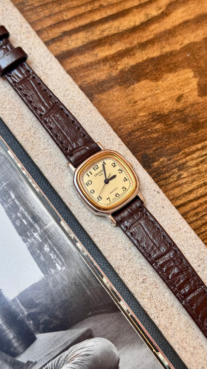 ORIENT VX Vintage Watch 1980s - White gold and gold plated