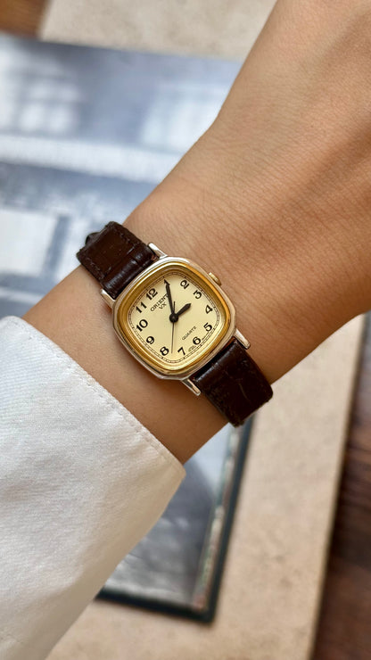 ORIENT VX Vintage Watch 1980s - White gold and gold plated