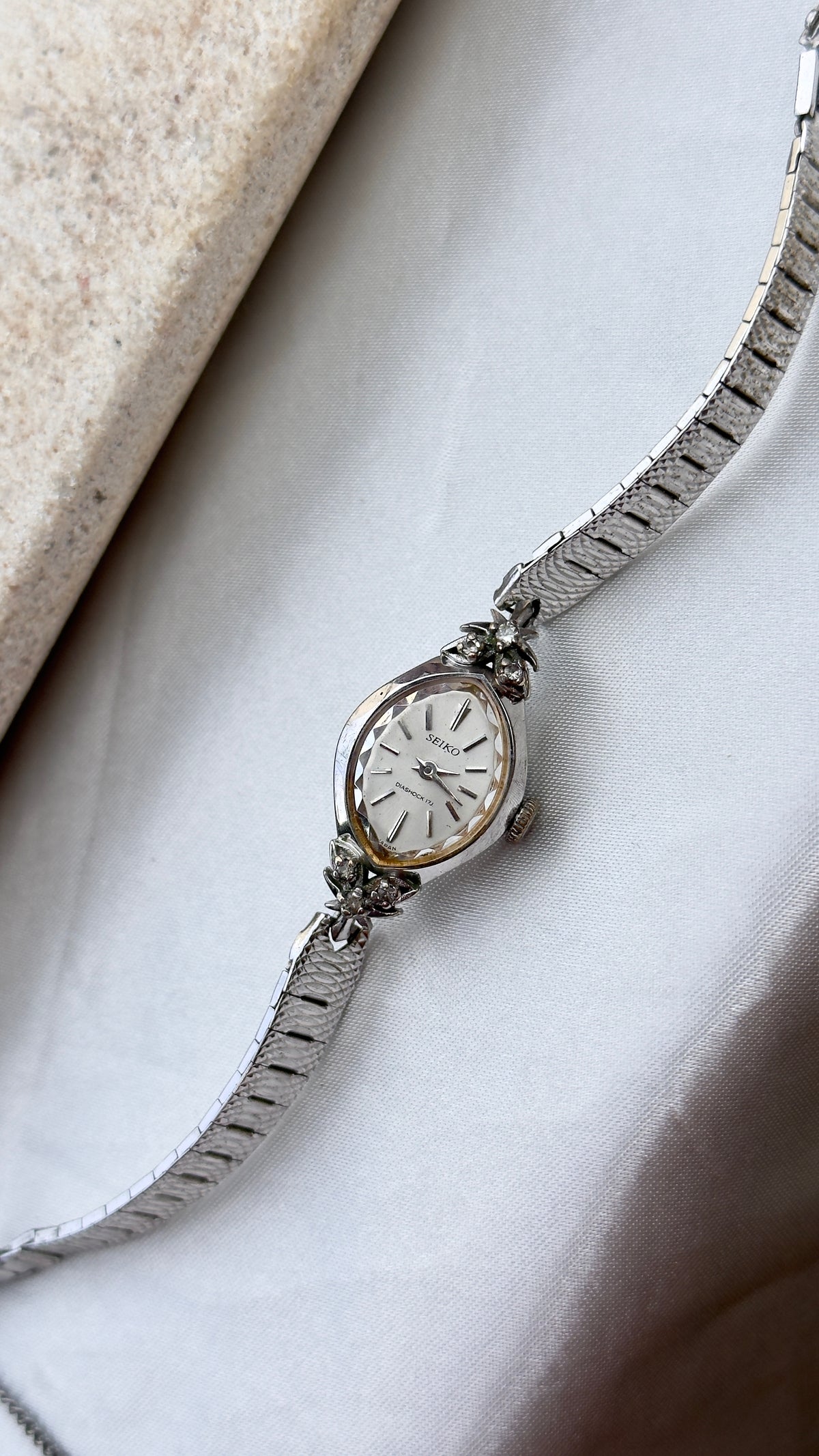 Super Rare 1960s Seiko vintage manual watch - white gold plated