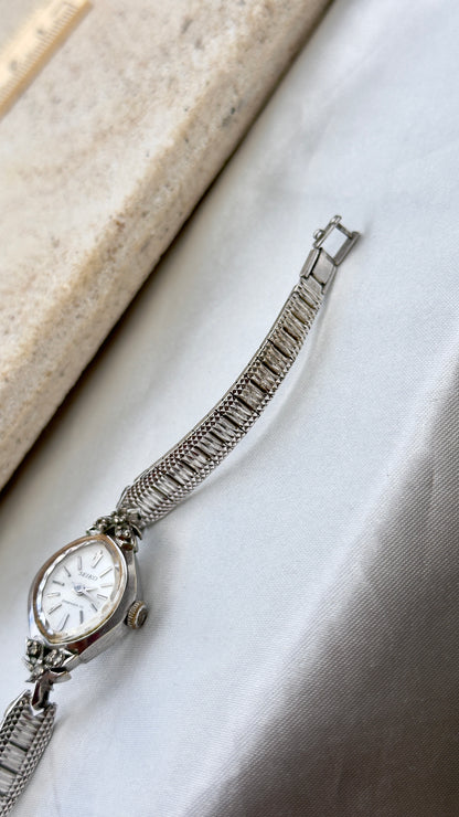 Super Rare 1960s Seiko vintage manual watch - white gold plated