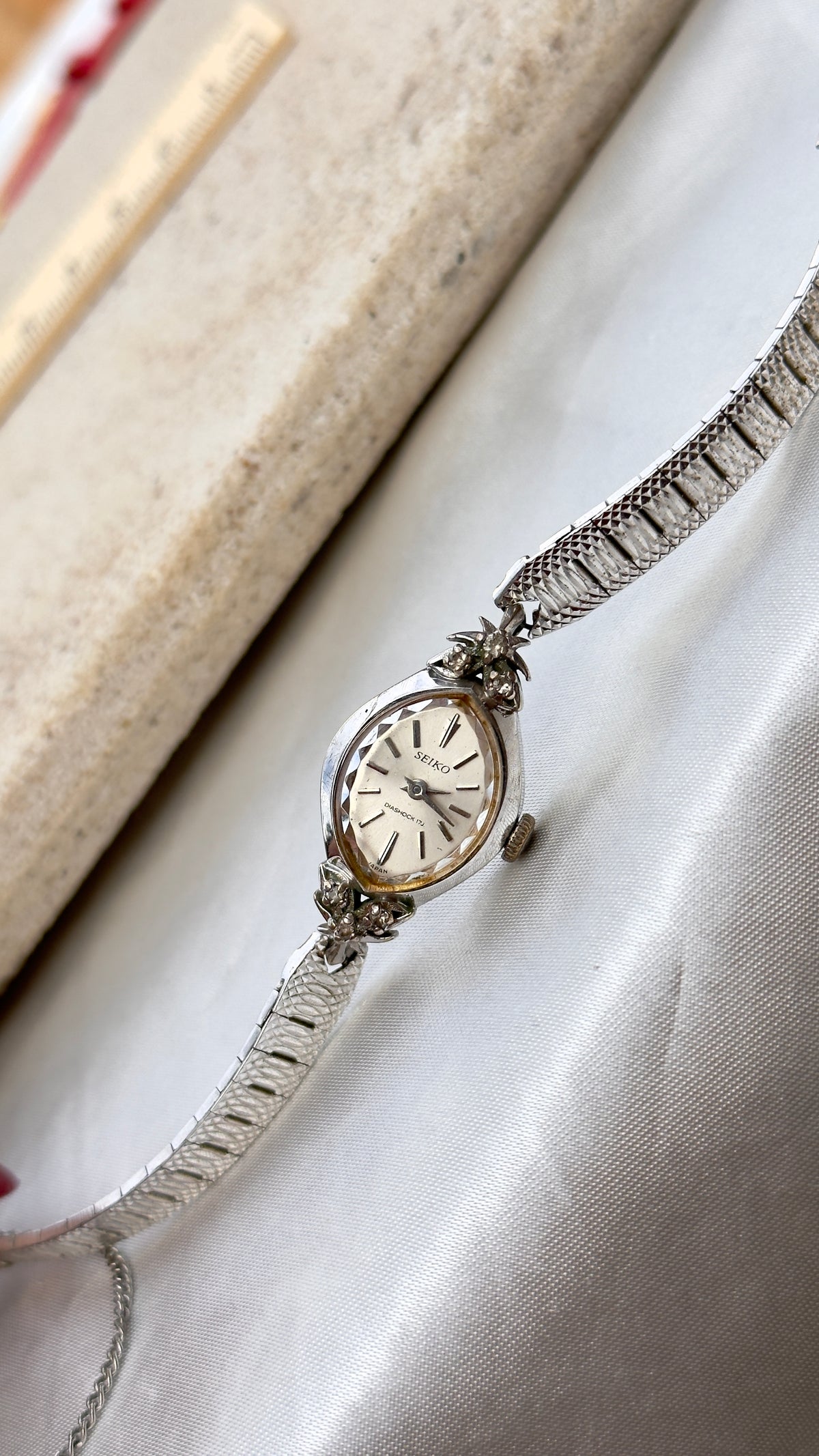 Super Rare 1960s Seiko vintage manual watch - white gold plated